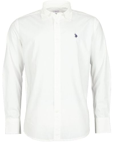 U.S. POLO ASSN. Langarmhemd Hemd Button Down Shirt (1-tlg) - Weiß