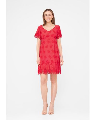 Tooche Sommerkleid Miami Kurzes Kleid mit Blumenmotiv - Rot