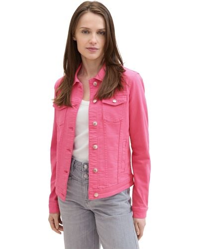 Tom Tailor Jeansjacke mit stylischen Brusttaschen - Pink