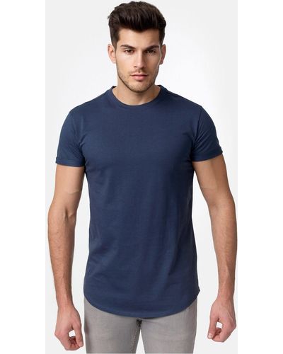 Tazzio T-Shirt E105 Basic Rundhalsshirt - Blau