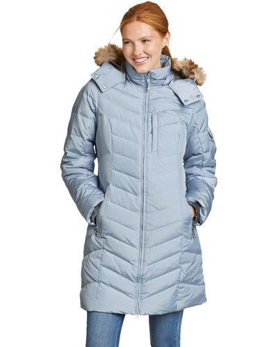 Eddie Bauer Daunenmantel Sun Valley Parka mit Fellimitat - Blau