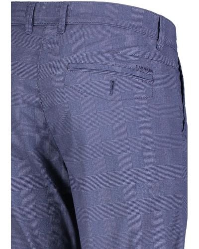 M·a·c 5-Pocket-Jeans LENNOX GABARDINE nautic blue check 6365-00-0670L-196K - Blau