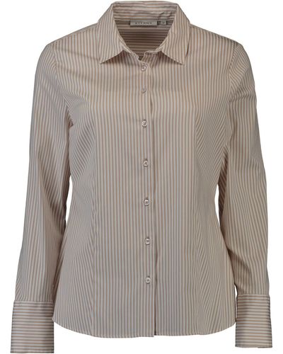 Eterna Klassische Streifen-Bluse beige gestreift in bequemer Stretch-Qualität - Braun