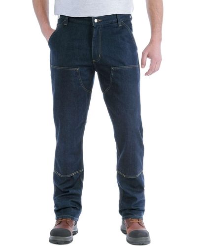 Carhartt Workerjeans DOUBLE-FRONT DUNGAREE JEANS (1-tlg) - Blau