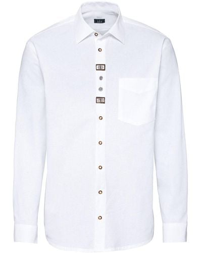 Luis Steindl Trachtenhemd mit Applikationen - Weiß