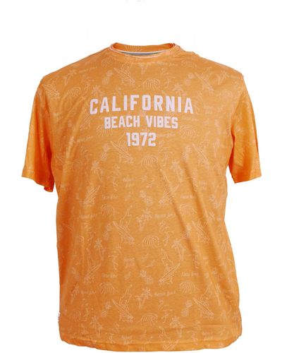 Redfield Print T-Shirt von in Übergrößen, orange