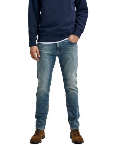 SELECTED Fit-Jeans SLH175-SLIM LEON 6290 mit Stretch - Blau