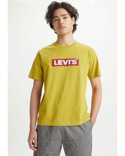 Levi's Levi's® Rundhalsshirt RELAXED FIT TEE mit Logoprint vorn - Gelb