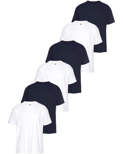 Fruit Of The Loom T-Shirt (Packung, 6-tlg., 6er-Pack) mit Rundhalsausschnitt - Blau
