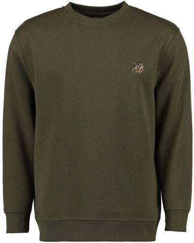OS-Trachten Sweatshirt Memvu Jagdsweatshirt mit Wildsau-Stickerei auf der Brust und Rundhals - Grün