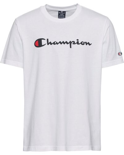 Champion Icons Crewneck T-Shirt Large mit Logo Print - Weiß