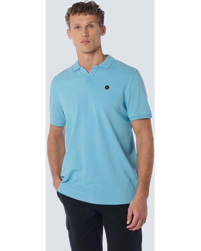 No Excess T-Shirt Polo Stretch Solid - Blau