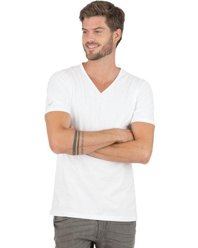 Trigema T- V-Shirt aus 100% Bio-Baumwolle (kbA) (1-tlg) - Weiß