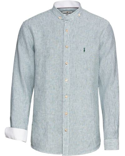 ALMSACH Trachtenhemd Stehkragen-Hemd - Blau