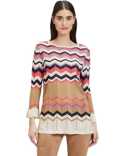 Betty Barclay Strickpullover mit Strickdetails (1-tlg) Color Blocking - Rot