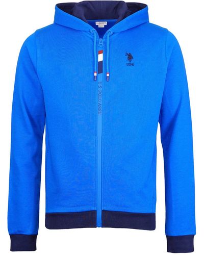 U.S. POLO ASSN. Sweatjacke Jacke Hooded Sweatshirt (1-tlg) - Blau