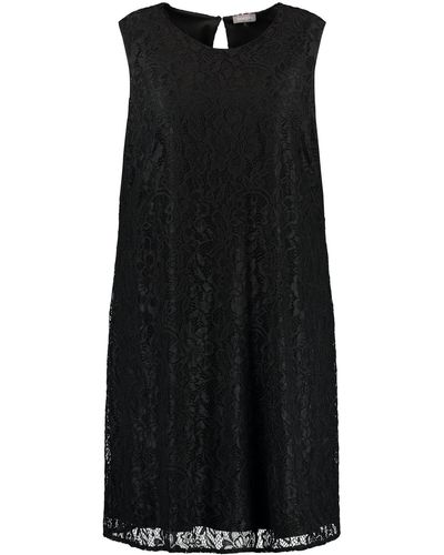 Samoon A-Linien-Kleid Ärmelloses Spitzenkleid mit Stretchkomfort - Schwarz