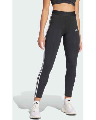 adidas LOUNGEWEAR ESSENTIALS 3-STREIFEN LEGGINGS - Schwarz