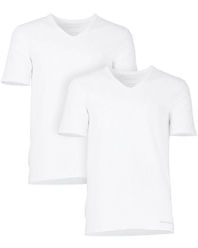 Baldessarini T-Shirt Unterhemd 2er Pack, V-Neck, Halbarm - Weiß