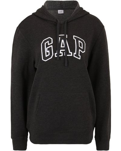 Gap Tall Sweatshirt HERITAGE (1-tlg) Ziersteine, Weiteres Detail, Stickerei, Plain/ohne Details - Schwarz