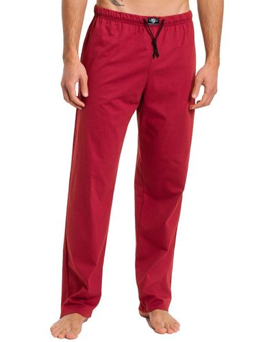 HAASIS Bodywear 1919 Loungehose Pyjamahose Bio-Cotton (Stück, 1-tlg) gerader Beinausschnitt - Rot