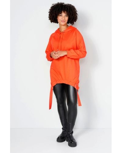Angel of Style Sweatshirt Long-Hoodie A-Line Kapuzensweater Langarm - Orange