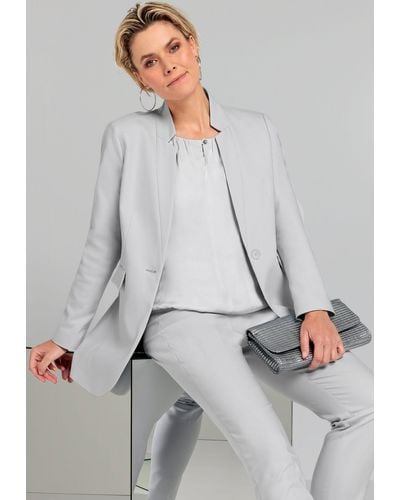 Bianca Longblazer CLARA modernem edlen Look in der Trendfarbe 'quartz' - Grau
