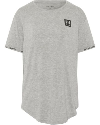 Jette Sport T-Shirt im dezenten Label-Look (, 1-tlg) - Grau