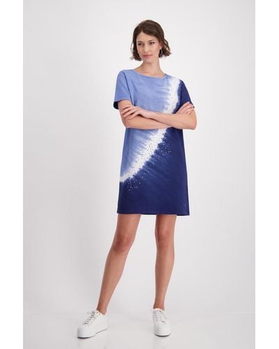Monari Sommerkleid Kleid, denim blue gemustert - Blau