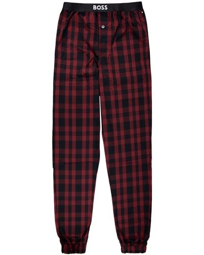 BOSS Pyjamahose Easy Pants Cuff EW mit Eingriff und Seitentaschen - Lila