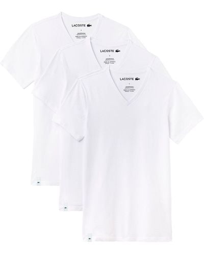 Lacoste T- Essentials Shirt mit V-Ausschnitt - Weiß