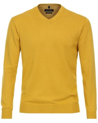 CASA MODA V-Ausschnitt-Pullover - Gelb