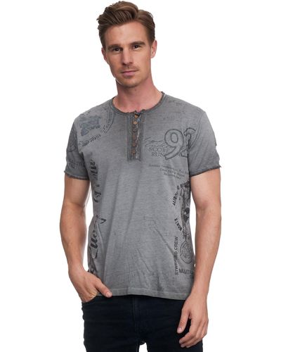 Rusty Neal T-Shirt mit seitlichem Print - Grau