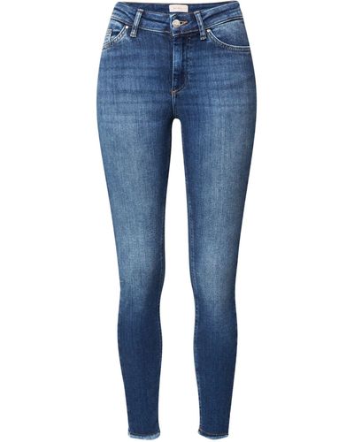 ONLY 7/8-Jeans (1-tlg) Fransen, Plain/ohne Details, Weiteres Detail - Blau