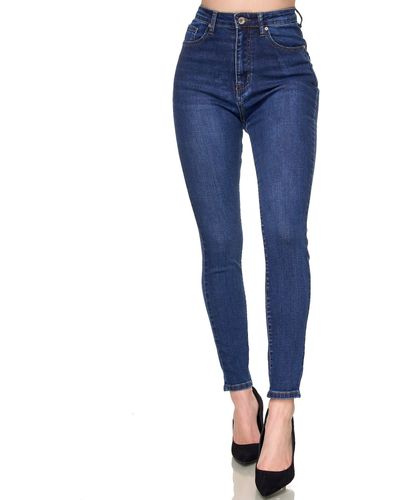 Elara Jeans Super High Waist Hose (1-tlg) - Blau