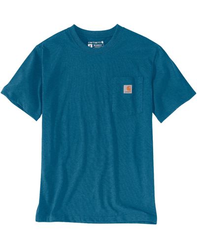 Carhartt Pocket /S T-Shirt Deep Lagoon Heather - Blau