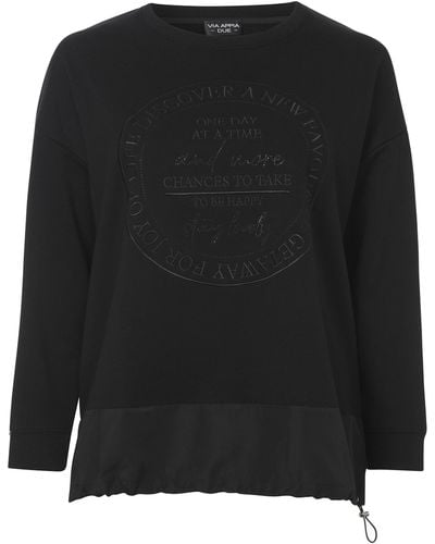 Via Appia Due Sweatshirt mit Rundhalsausschnitt - Schwarz