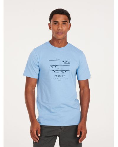 Protest Kurzarmshirt PRTRIMBLE t-shirt Dusk Blue - Blau