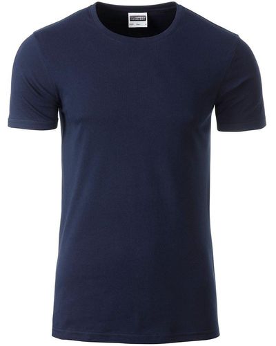 James & Nicholson Basic Organic T-Shirt - Blau