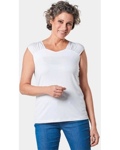 Goldner Shirttop Modisches Jerseytop aus angenehmer Viskose-Stretch-Qualität - Weiß
