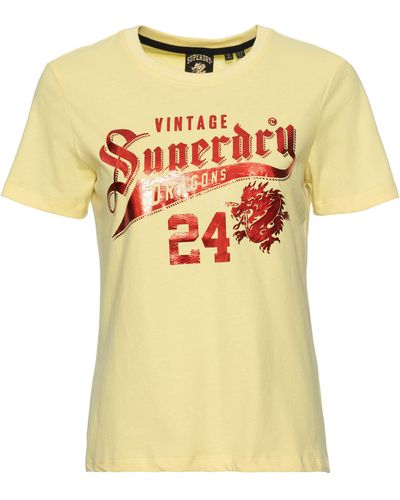 Superdry T-Shirt CNY GRAPHIC TEE - Gelb