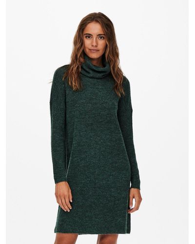 ONLY Shirtkleid Strickkleid mit langen Ärmeln ONLJANA Dress Pullover (lang) 3746 in Grün