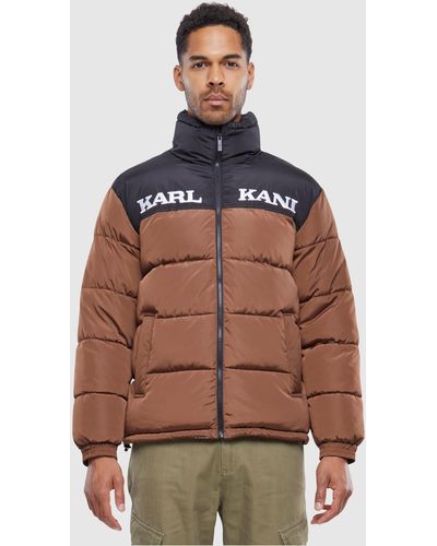 Karlkani Winterjacke KM-JK012-022-10 KK Retro Essential Puffer Jacket (1-St) - Braun