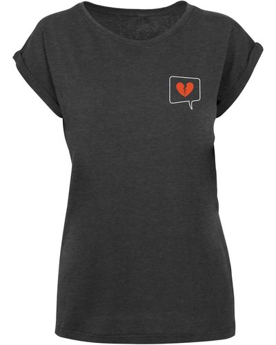 Tee Unfollow Lyst Merchcode Extended | DE X in (1-tlg) Grau Ladies Shoulder T-Shirt