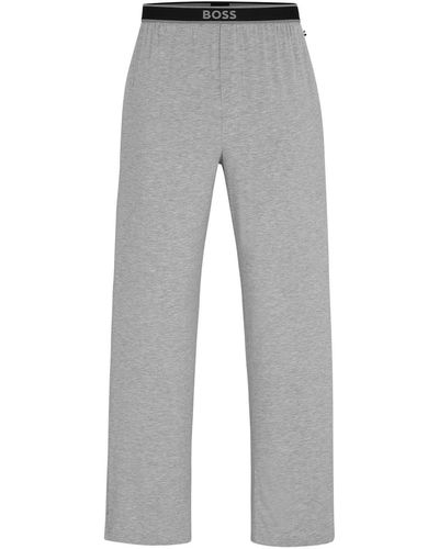 BOSS Pyjamahose Comfort Pants mit komfortablen Gummibund - Grau