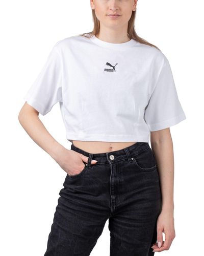 PUMA T-Shirt DARE TO Cropped Relaxed Tee - Weiß