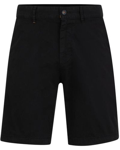 BOSS Stoffhose Chino-slim-Shorts 10248647 01, Black - Schwarz