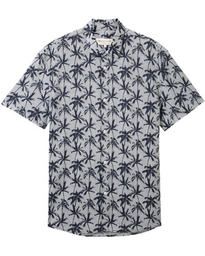 Tom Tailor Kurzarmhemd relaxed printed shirt - Grau