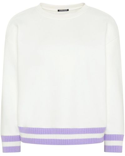Chiemsee Sweatshirt Sweater mit Stricksäumen 1 - Weiß