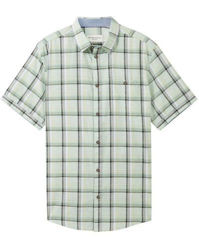 Tom Tailor T- checked slubyarn shirt, light green multicolor check - Mehrfarbig